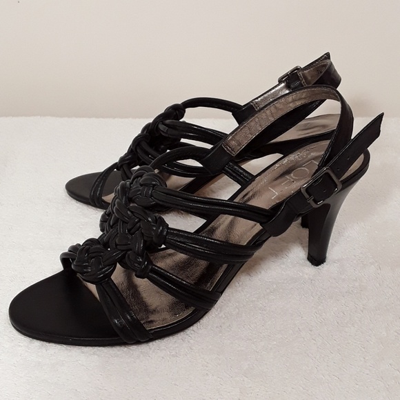 LOFT black heels sandal shoes with slingback strap - Picture 4 of 8